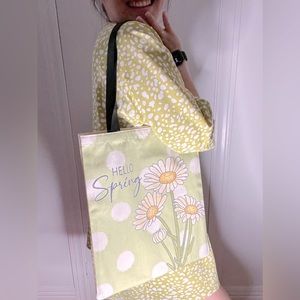 Daisy Print Canvas Bag | Fashion Women’s Canvas Bag | Large Size Canvas Bag